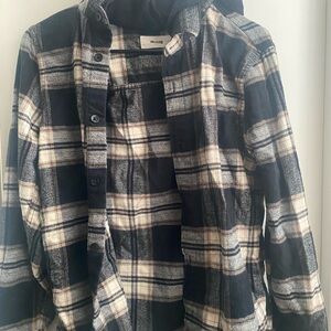 Hollister Black and Tan Checkered Shirt